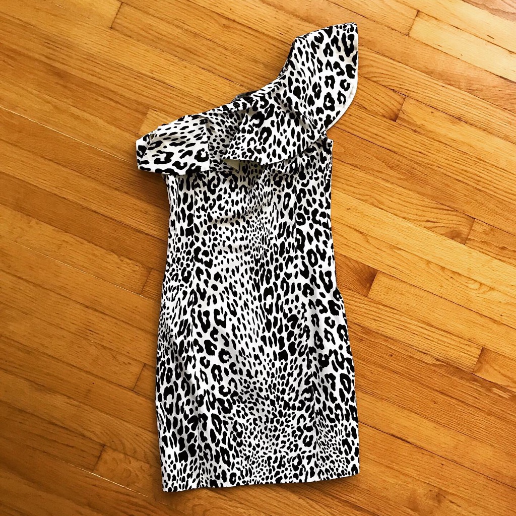Nwt Italian One-Shoulder Ruffle Cocktail Dress